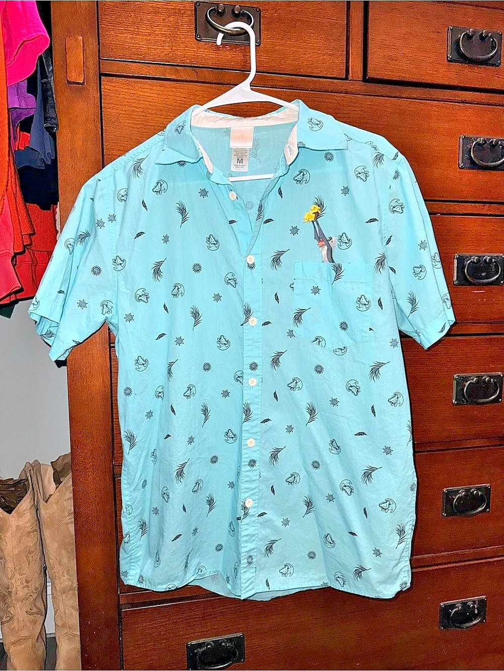 Cotton On Men's Printed Button Down Shirt Size Medium